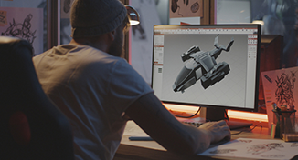 Image of researching on desktop