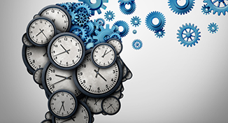 Image of Image of person's head made up of clocks