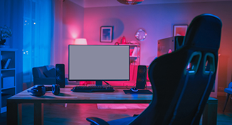 Image of Computer set up on a desk